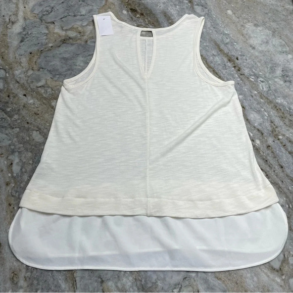 NWT J.Crew Drapey Tank Top with Silky Hem in Ivory Women’s Large - Picture 6 of 10